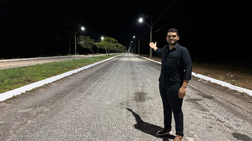 Vereador Matheus Monteiro tem requerimento atendido e garante iluminação de LED na Avenida Antônio Nunes, no trecho entre Setor Campo Bello e Aeroporto Municipal