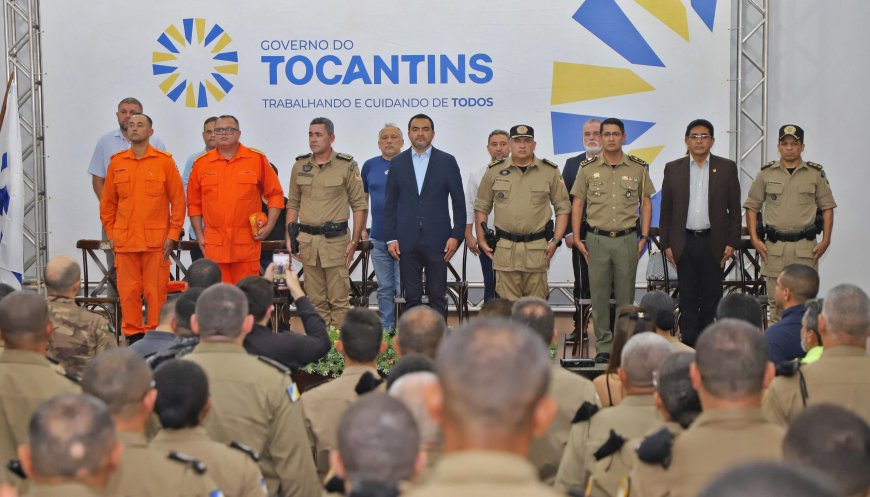 Governador Wanderlei Barbosa entrega veículos à Polícia Militar e participa da cerimônia de passagem de comando da corporação